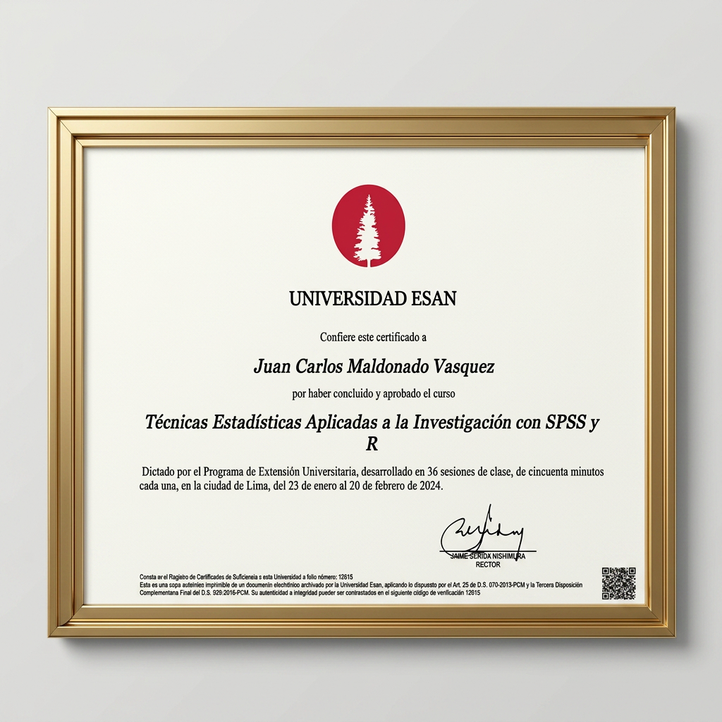 Certificación ESAN en Técnicas Estadísticas Aplicadas a la Investigación con SPSS y R
