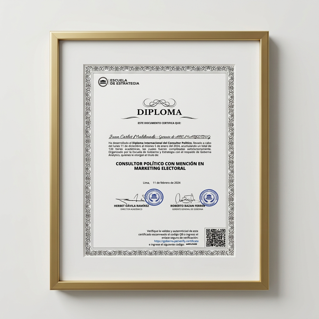 Diploma Internacional del Consultor Político con Mención en Marketing Electoral